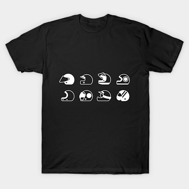 Illustration of stylized black and white motorcycle helmet T-Shirt by iswenyi Art